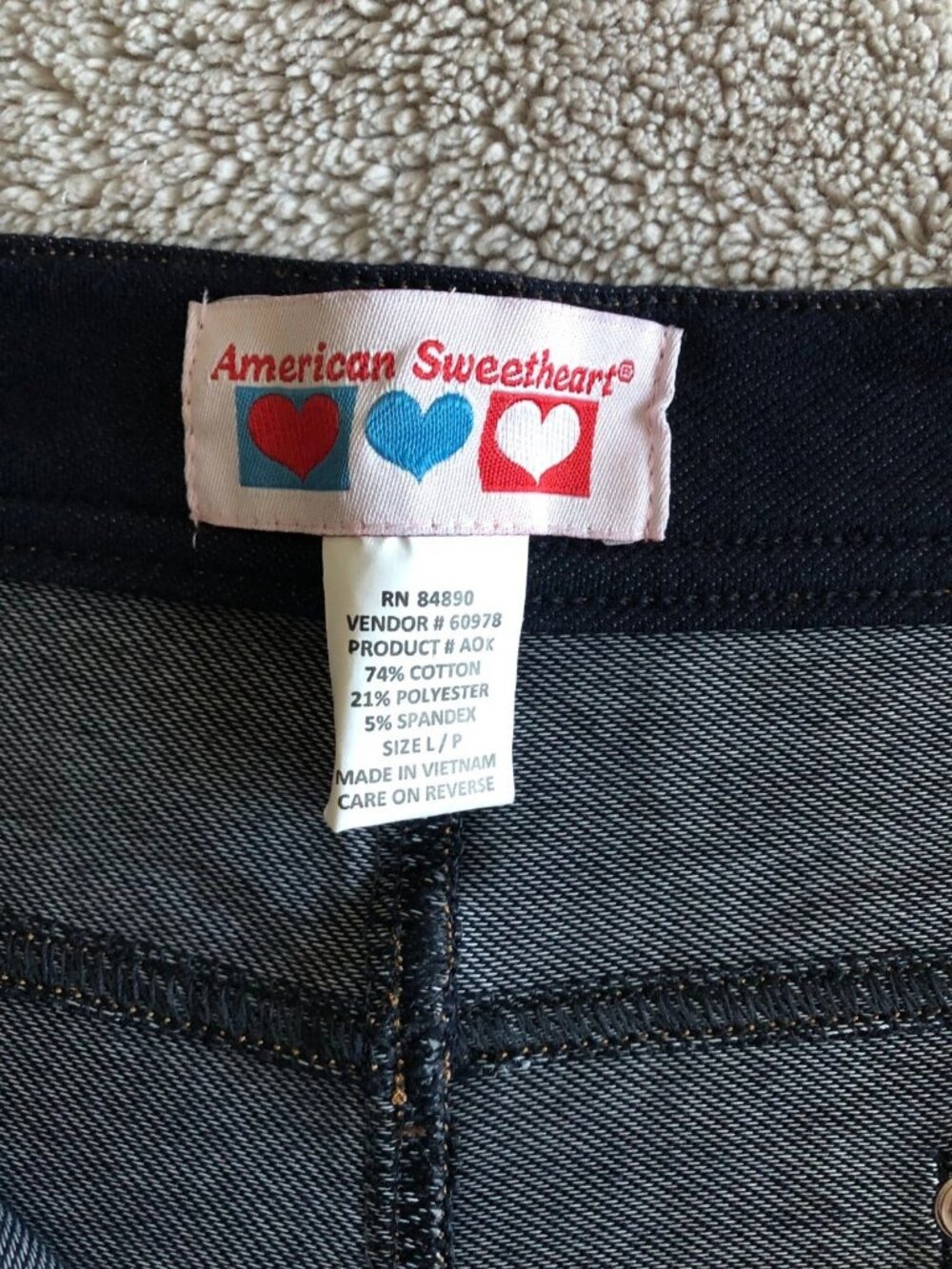 American Sweetheart Women's Comfortable Pants Size L/P Soft Stretch Dark Blue - Picture 9 of 16